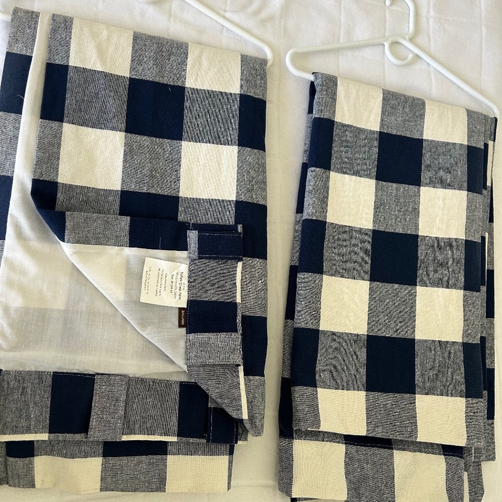 Ballard Design Navy Buffalo Check Drapes